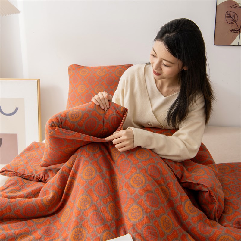 A类全棉双层纱抱枕被两用中式高档汽车靠垫二合一办公室沙发午睡