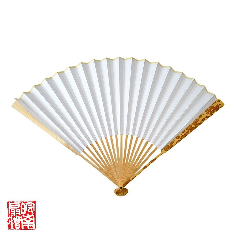 皖南扇庄9.5寸18方梅妃竹折扇苏工花斑竹扇骨文玩扇男士夏季扇子