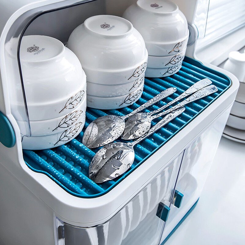 新款碗筷收纳盒厨房碗架带盖放餐具装碗箱碟盘沥水置物架塑料碗柜