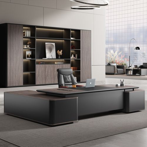 总裁老板桌简约现代主管桌经理桌董事长办公室大班台烤漆办公桌椅