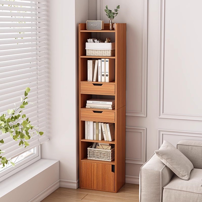 现代简约夹缝柜收纳柜储物柜简易落地书架多层小书柜置物架窄柜子
