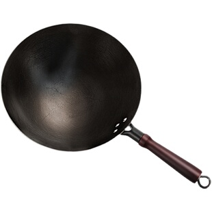 传统生铁锅老式 家用炒锅手工w铸铁无涂层圆底燃气炒菜锅平底电磁