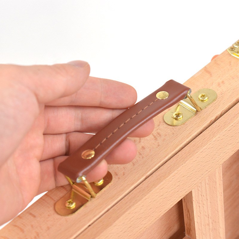 桌面实木台式画架美术单层抽屉红榉木桌面画架画箱少儿素描画架