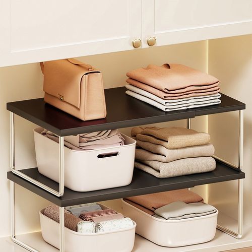 柜内分层隔板收纳架衣物整理可伸缩置物架卧室衣橱分层收纳储物架