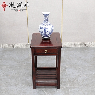 红木茶几 阔叶黄檀明式小茶几 印尼黑酸枝方形边几 全实木角几