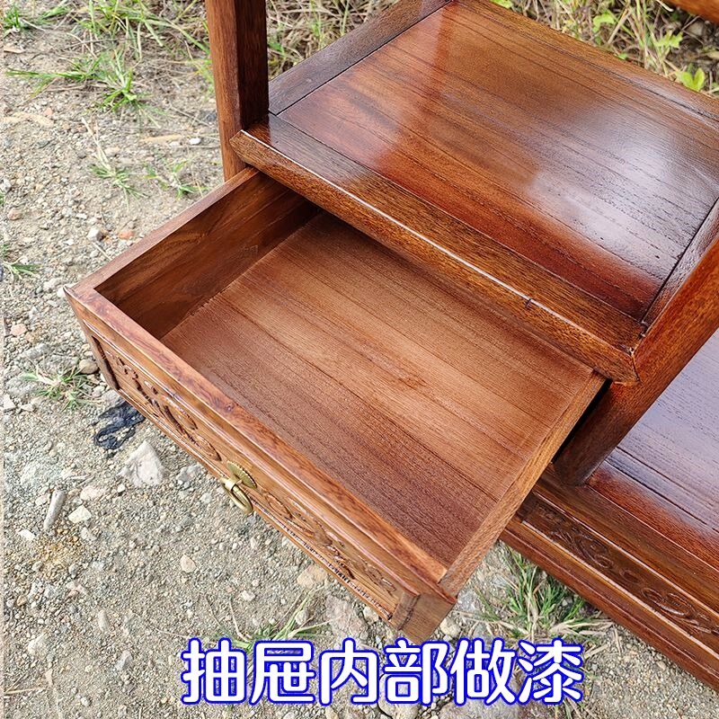 实木仿古可伸缩月洞门博古架客厅新中式隔断柜双面雕花背景墙拱门