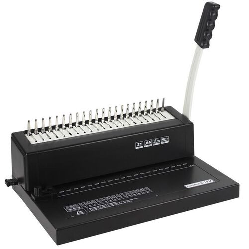 品厂促C12M打孔机装订机 手动疏式夹条装订机办公用胶圈装订机新