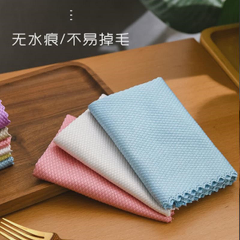 A524鱼鳞抹布擦玻璃吸水不掉毛清洁毛巾家用去油保洁厨房软毛