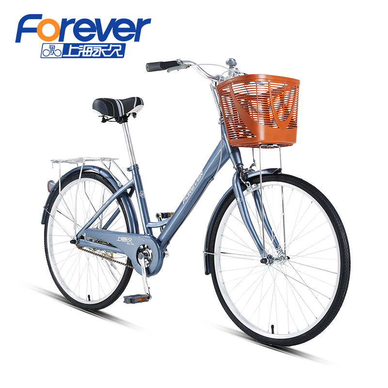 自行车成人用女学生单车淑女通勤成年普通O轻便变速后货架带篮子