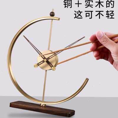 新款铜轻座奢桌钟座钟摆件纯客厅现代简约面台式时钟家用钟表