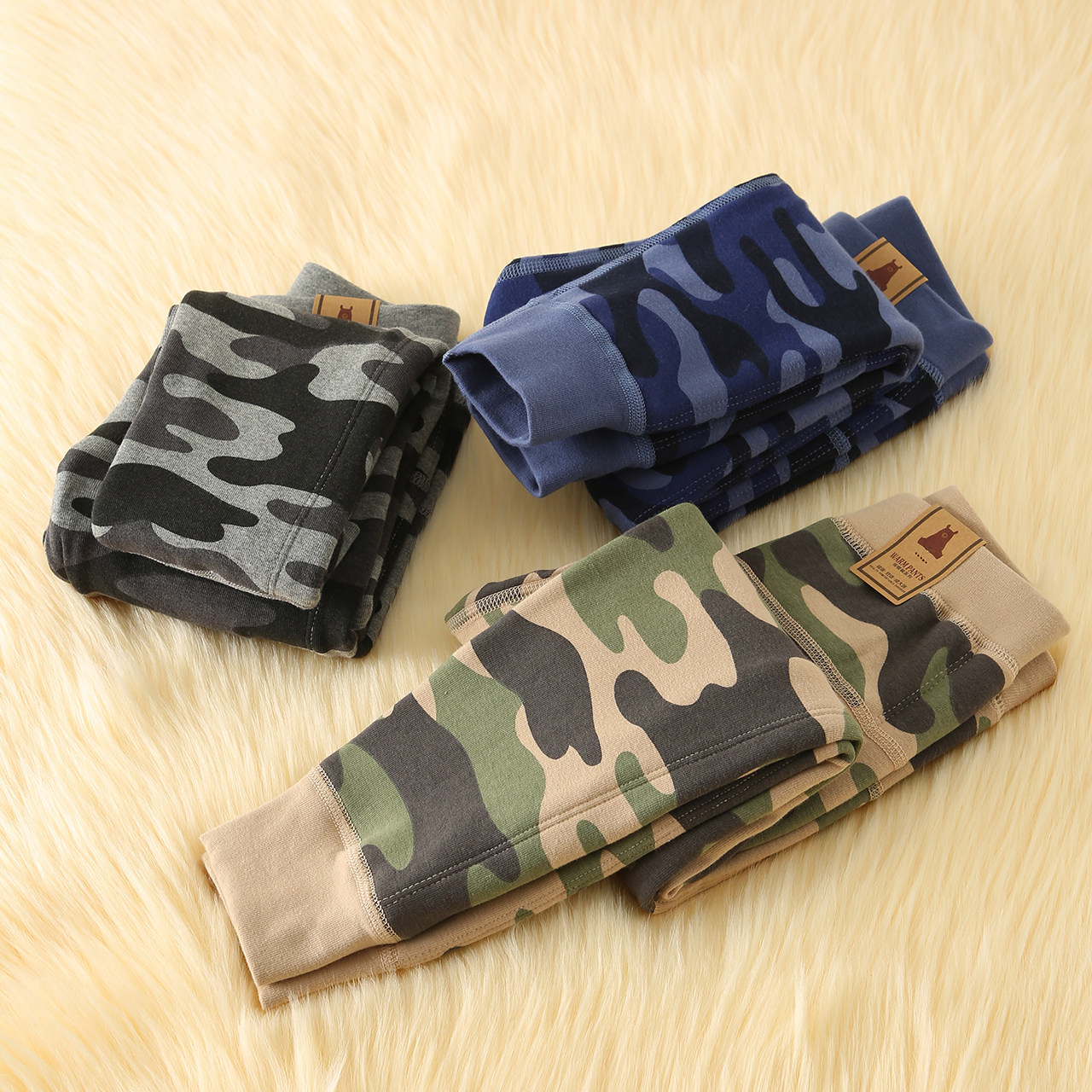 纯棉儿童双层保暖裤内穿加厚秋裤男童冬季热能裤宝宝加绒棉裤绒裤