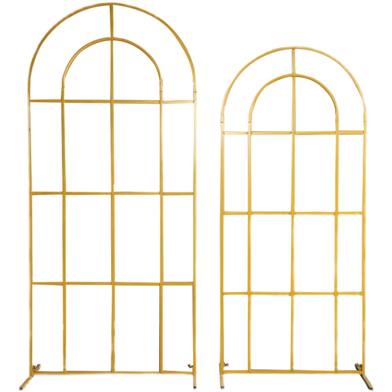 新款森系户外婚礼布置铁艺屏风拱门花架中式婚庆舞台背景装饰路引