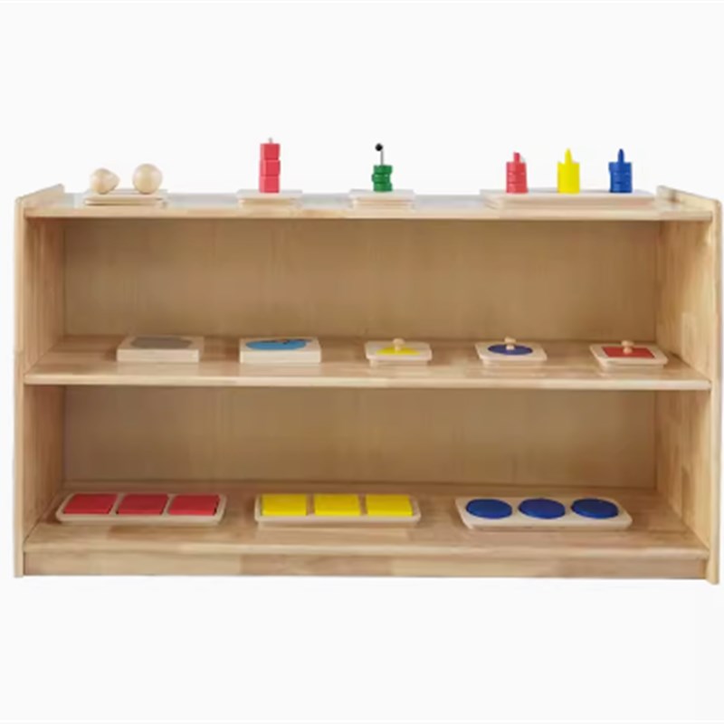 幼儿园实木玩具柜蒙氏教具柜儿童书架整理架木质储物架区角柜
