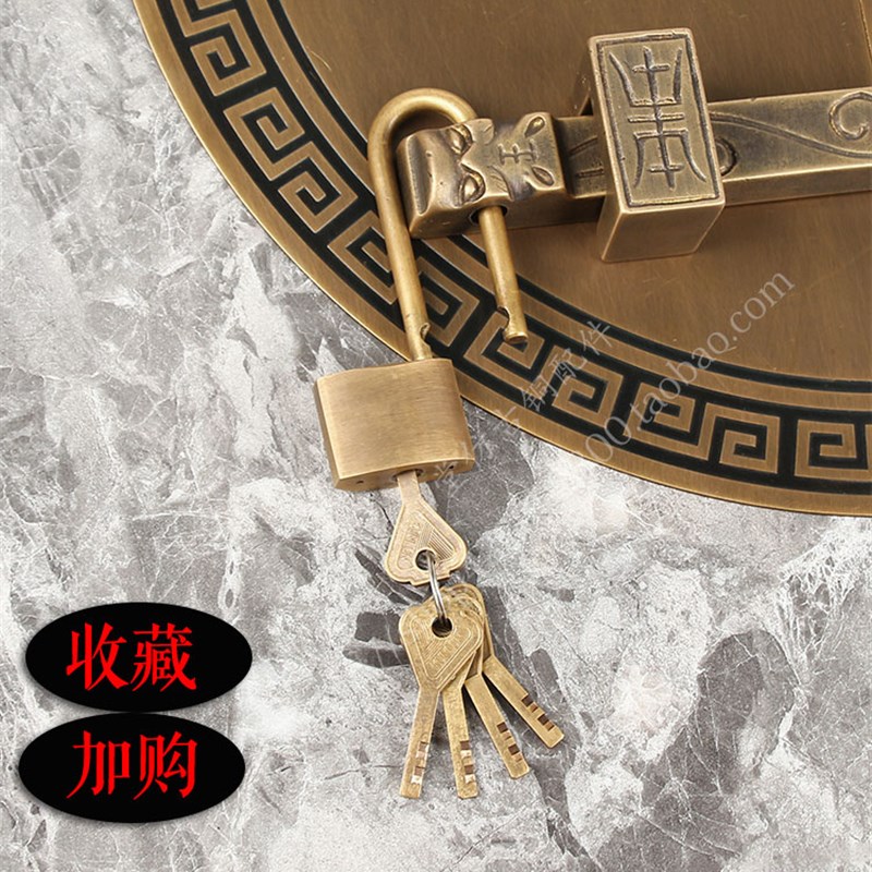 纯铜仿古大门铜拉手中式古典农村大门铁门全铜门环门栓木门把手