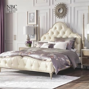 弗朗西斯卡软h包床实木双人床1.8米床床头柜床前凳法式风