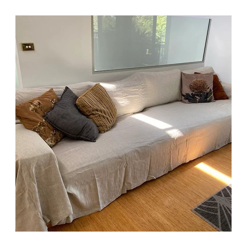 客厅改造亚麻纯色布艺沙发巾沙发盖布四季可用水洗方便可定制