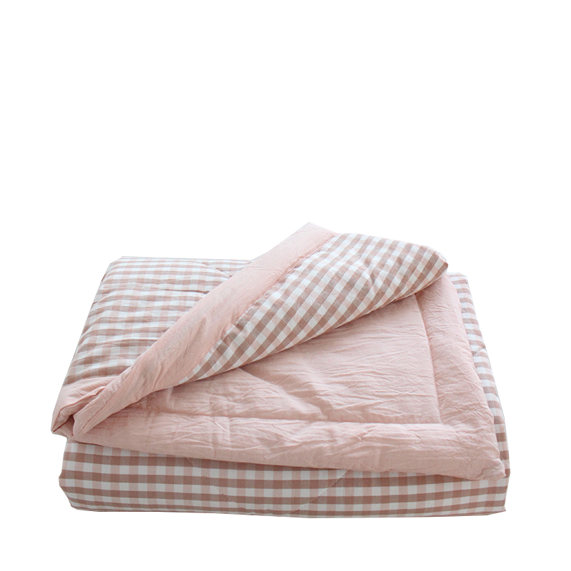 日式水洗棉全棉空调被四件套夏凉被单双人学生薄被子春秋被芯