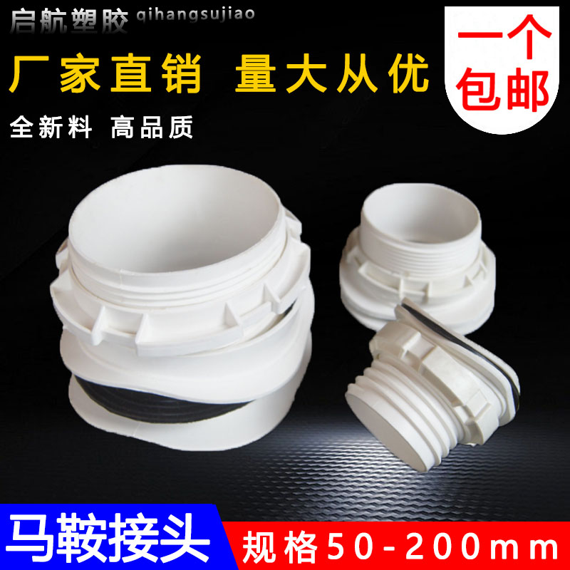 PVC马鞍接头 塑料检查井 排污检查口 市政工程马鞍卡弧形大小接头