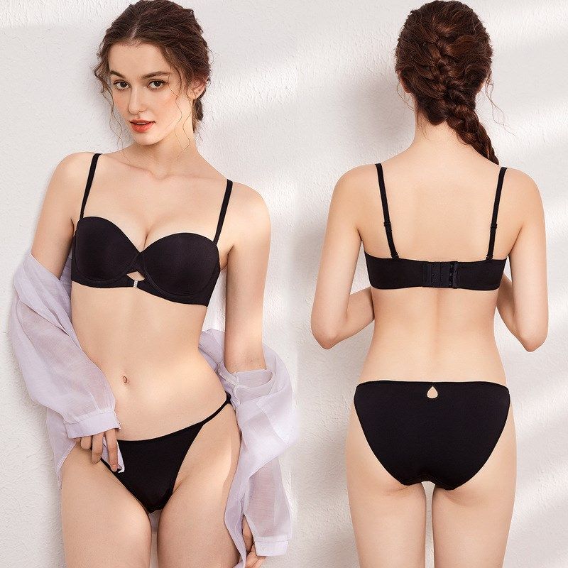 可拆卸双肩带女士文胸套装聚拢型光面内衣薄款软钢圈大胸显小胸罩,女士内衣/男士内衣/家居服,文胸套装,淘宝优惠券,粉丝福利购,淘宝优惠卷