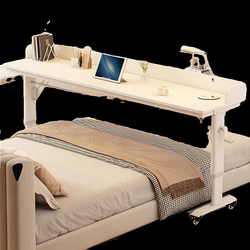 跨床桌家用床上桌靠墙办公桌阳台床尾学生书桌移动懒人升降电脑桌