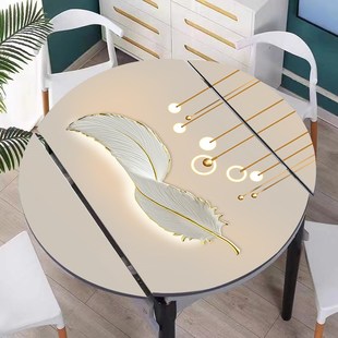 餐桌垫桌布防水防油餐桌椭圆形圆形台布新款 加厚皮革不透明桌垫
