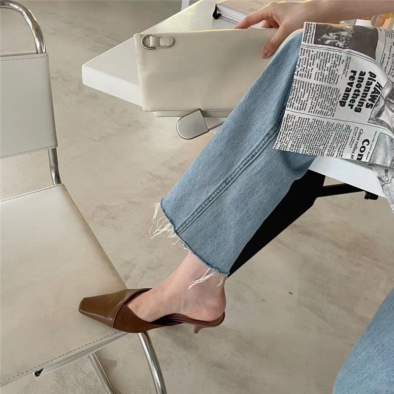 C H I C PLOG分享:【现】时髦百搭单品 小方头气质包头凉拖