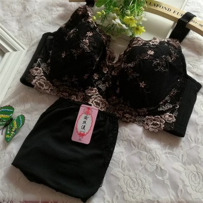 女大码文胸套装刺绣全包大罩杯薄内衣200斤调整型上托胸罩95E100F
