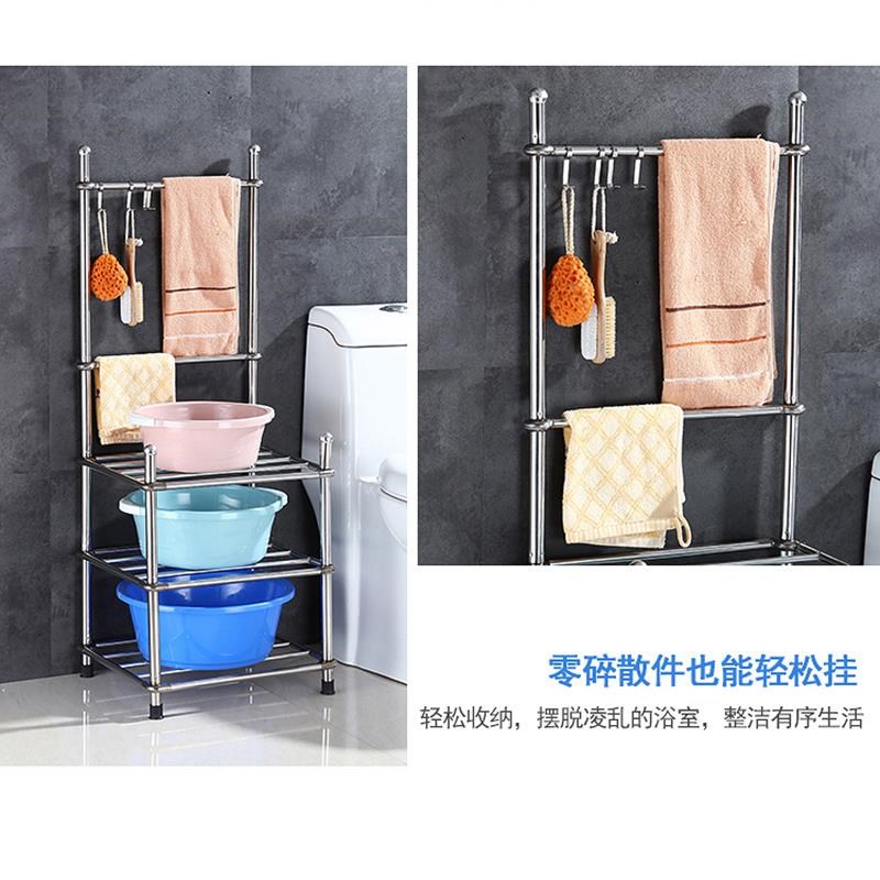 不锈钢脸盆架卫生间置物架落地洗脸盆架子浴室厨房多层杂物收纳架