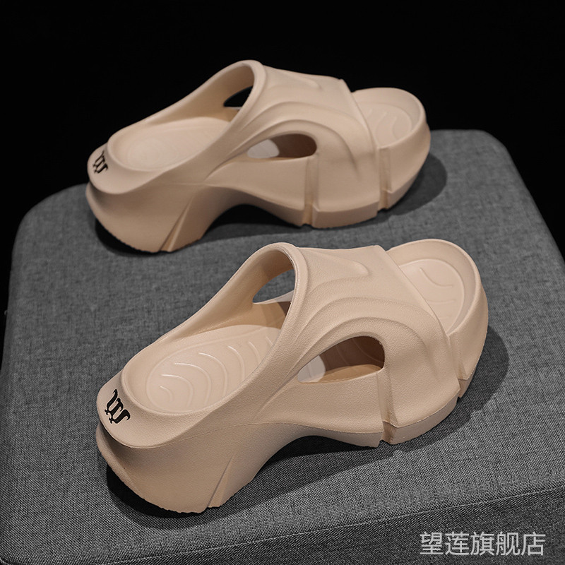 7cm厚底凉拖鞋女夏外穿时尚网红潮款海边沙滩旅游鞋防滑增高百搭,女鞋,一字拖,淘宝优惠券,粉丝福利购,淘宝优惠卷
