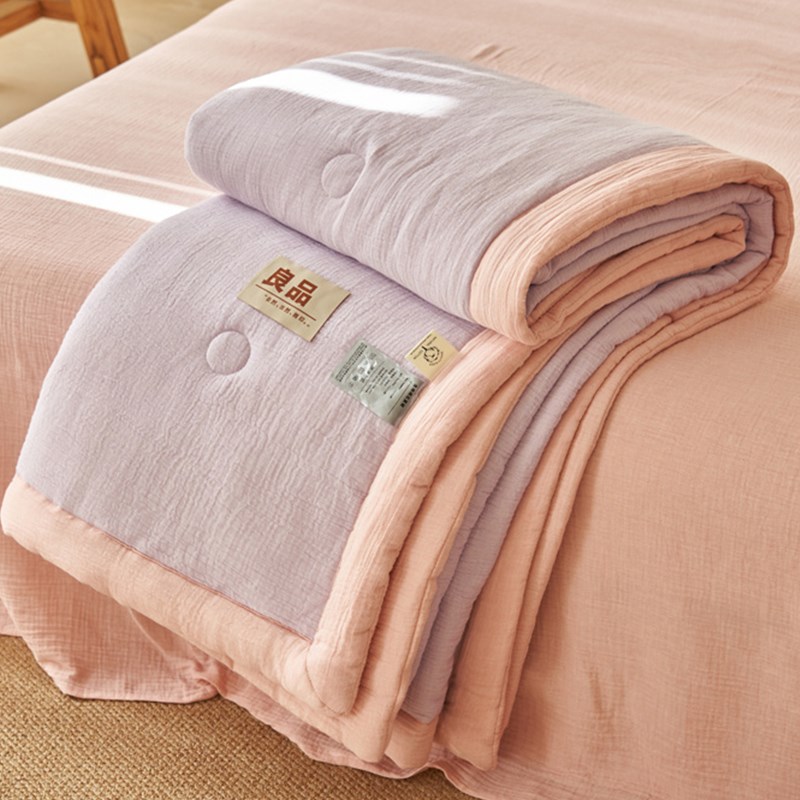 A类全棉纯棉皱皱纱夏凉被子单双人学生宿舍可机水洗春秋空调被芯4