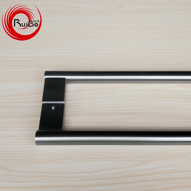 不锈钢拉手黑色加厚款304玻璃门有框门木门不锈钢推拉门把手哑黑