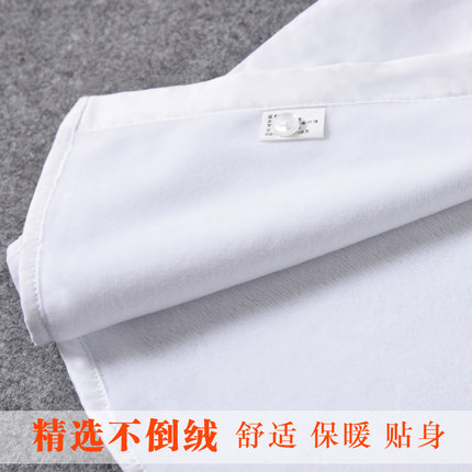 男童白衬衫长袖冬季加绒加厚保暖大童小学生校服儿童白色衬衣