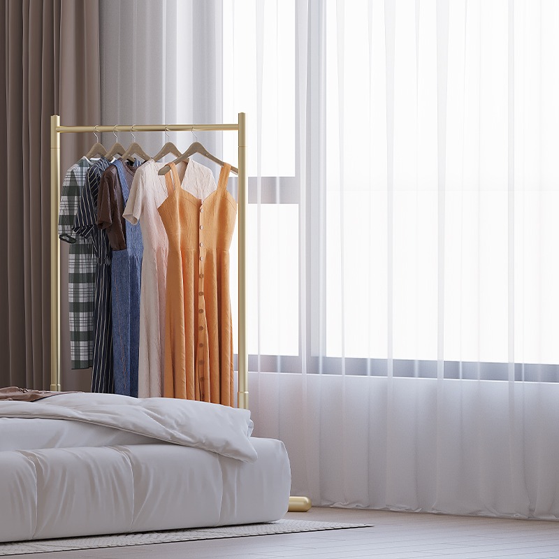 凉衣架阳台家用落地折叠简易单杠儿童晒衣杆转角小型网红衣帽架子