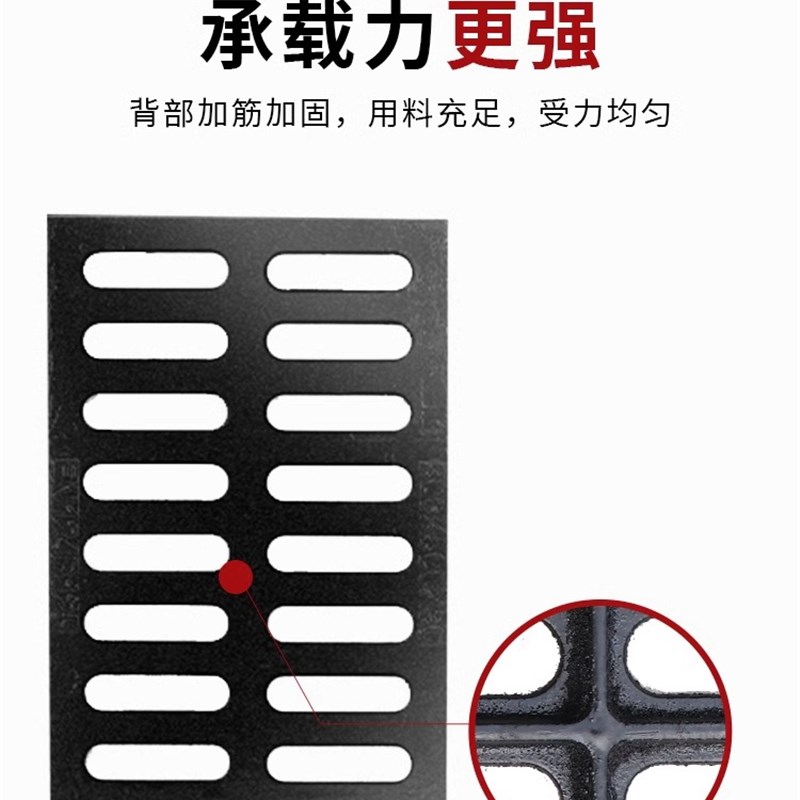 球墨铸铁下水道盖板方形地沟阴井盖F雨水重型篦子水沟盖排水沟盖