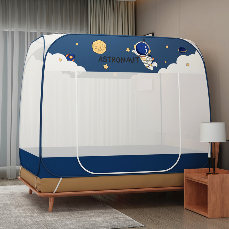 蒙古包蚊帐1.5米床免安装学生上下铺1.2米1.8m单双门有底无底蚊帐