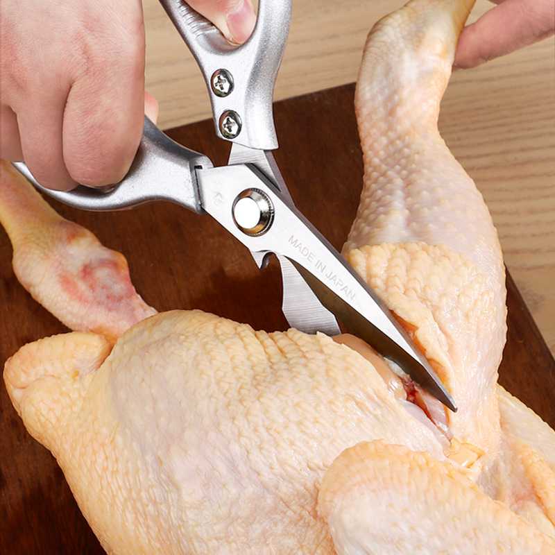 不锈钢厨房剪刀剪鸡骨熟食杀鱼刮鱼鳞多功能防滑握把带开瓶器剪刀