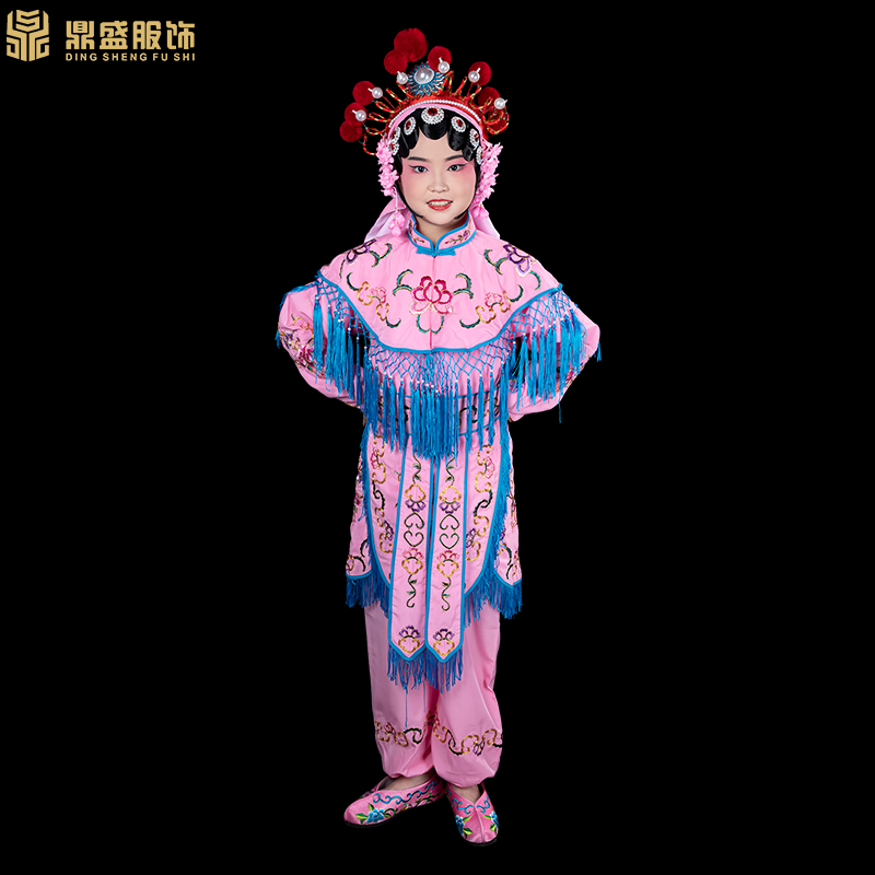 戏曲戏剧少儿 童女兵衣京剧演出服装武旦刀马旦杨门女将打衣戏服