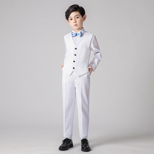 儿童礼服男孩西装马甲套装小主持人钢琴演出服男童花童中大童秋冬