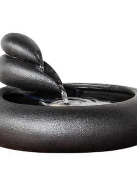 陶瓷流水器中式装饰摆件桌面招财玄关客厅办公室水景鱼缸喷泉礼品