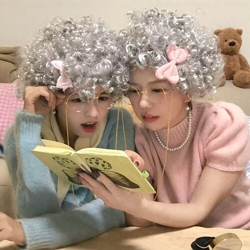 老太太卷发假发圣诞节装扮