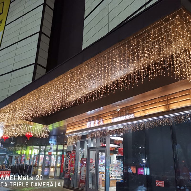 LED彩灯串冰条灯节日装饰下垂灯满天星瀑布灯铜线防水柳条窗帘灯