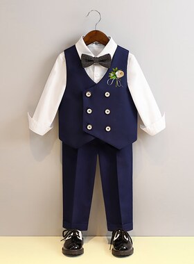 男童礼服春秋宝宝周岁生日小西装套装儿童英伦西服花童男孩演出服