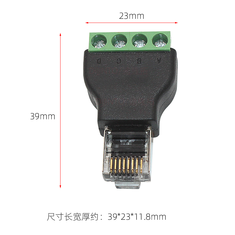 4芯RJ45网线水晶头免压接免钳8P4C工业网络接头免工具模块连接器
