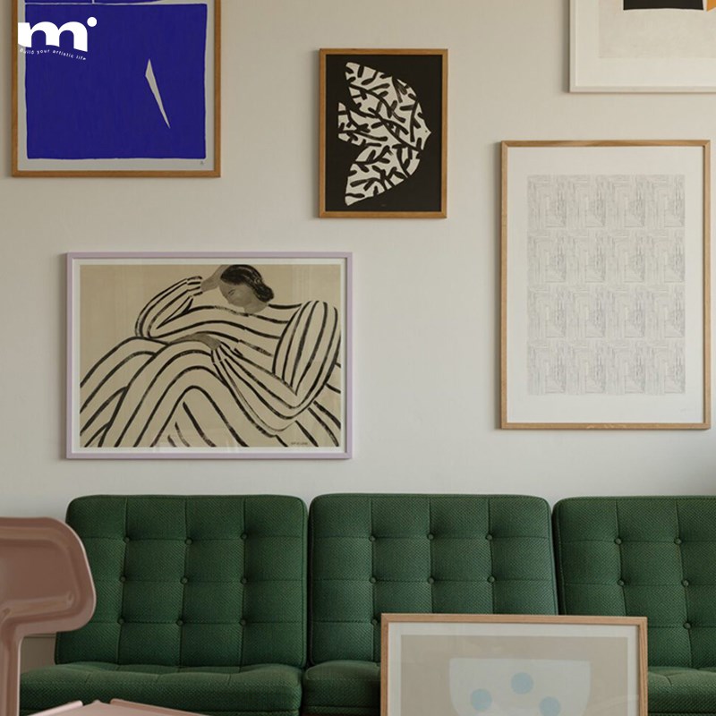 复古人物沙发装饰画竖版客厅落地画小众艺术卧室床头背景墙壁挂画