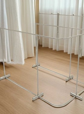 服装店中岛展示架落地式女装店专用双排挂衣架不锈钢U形陈列货架
