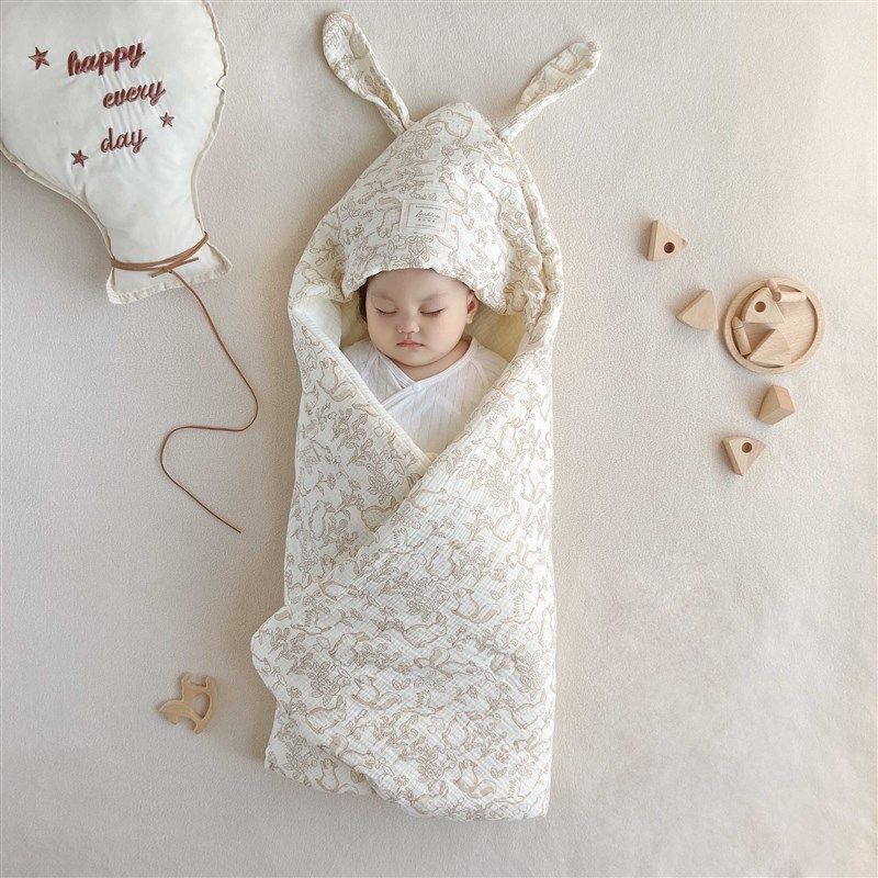 婴儿包被秋冬季夹棉新生儿抱被产房初生宝宝纯棉加厚包单襁褓春季