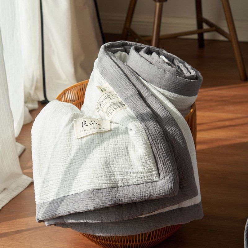 A类全棉双层纱大豆纤维夏被四件套纯棉皱皱纱空调被薄被可水洗被,床上用品,化纤被,淘宝优惠券,粉丝福利购,淘宝优惠卷