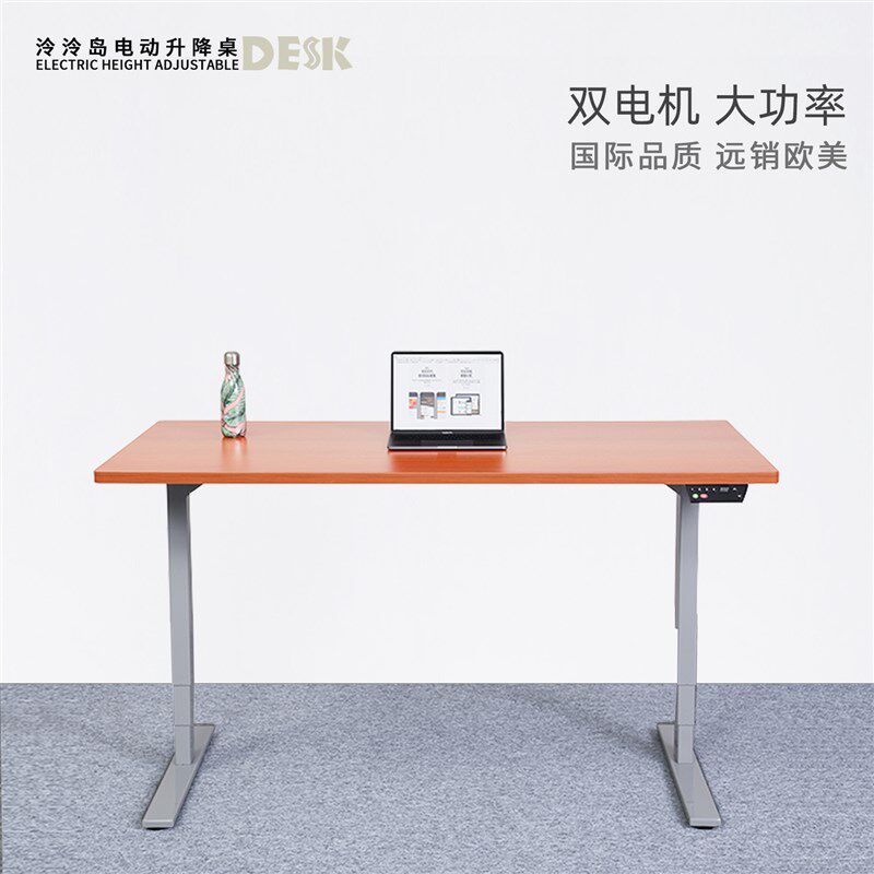泠泠岛电动升降桌 智能可调节高度电脑桌 简约站立式办公升降桌子