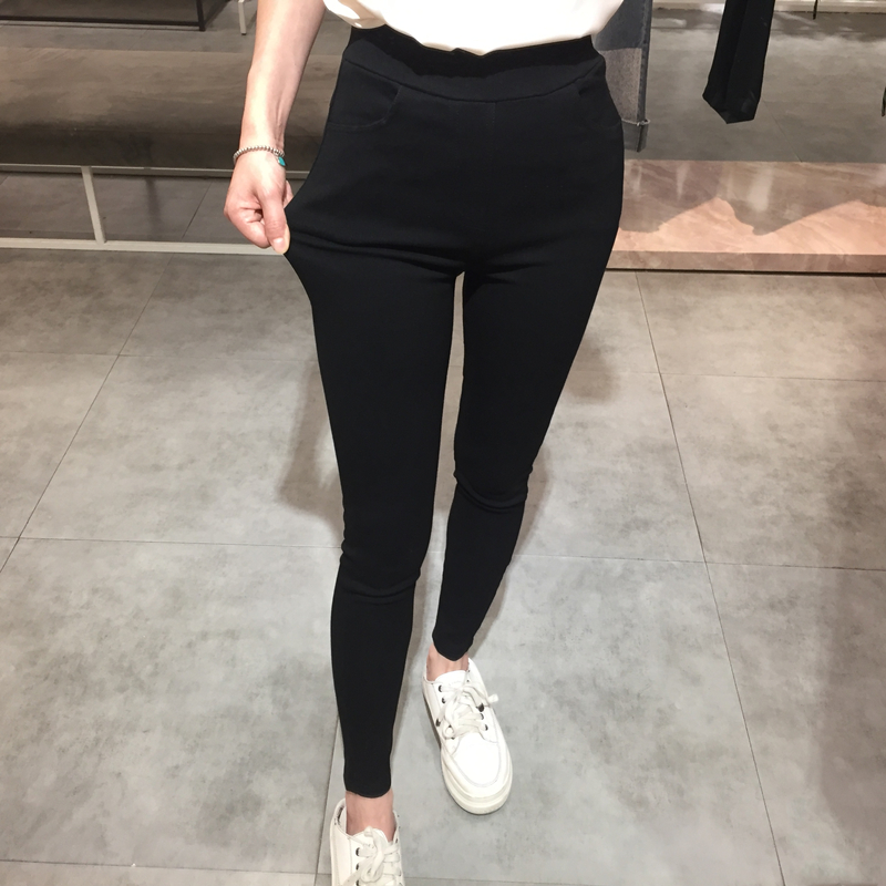 夏季薄款打底裤女凉快触感不起丝弹力魔术小脚黑色九分铅笔裤高腰