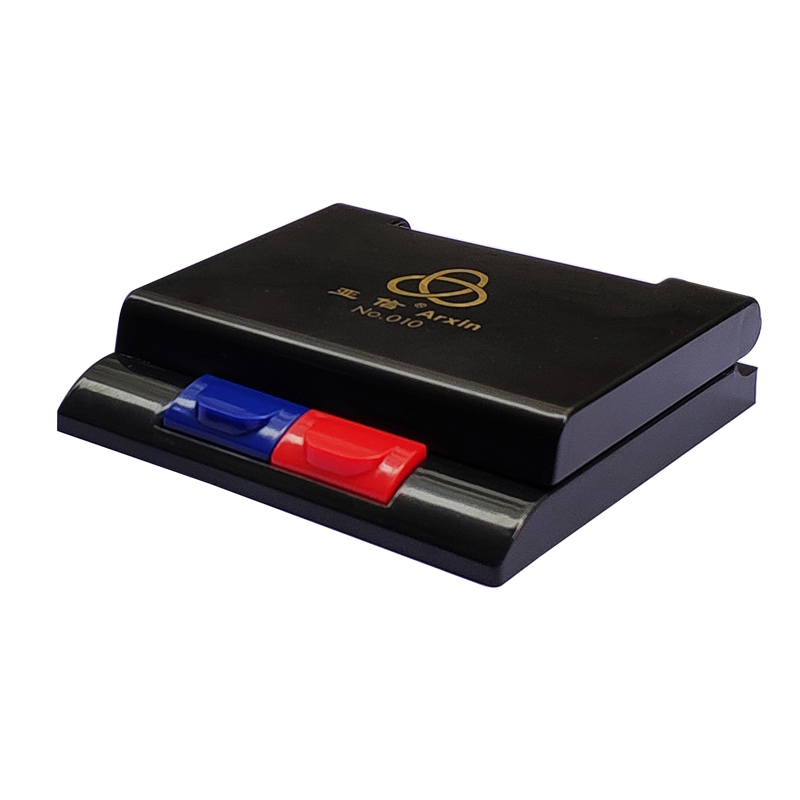 印台套装双用红蓝色印章盒财务盖章印泥塑料盒双色半自动快干印台